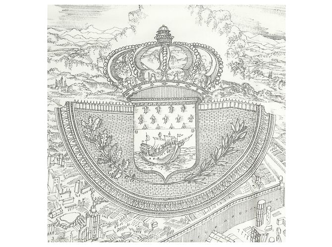 Hermès Carré 140 Nouvelle Cité Cavalière Sciarpa Cashmere Grigio Rosa Bianco - vista 5