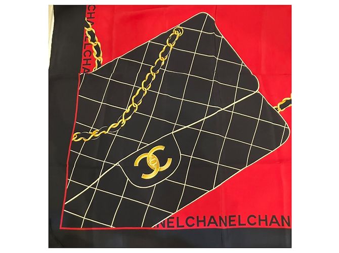 Chanel Seidentuch Matelassé Braun Orange - Ansicht 2