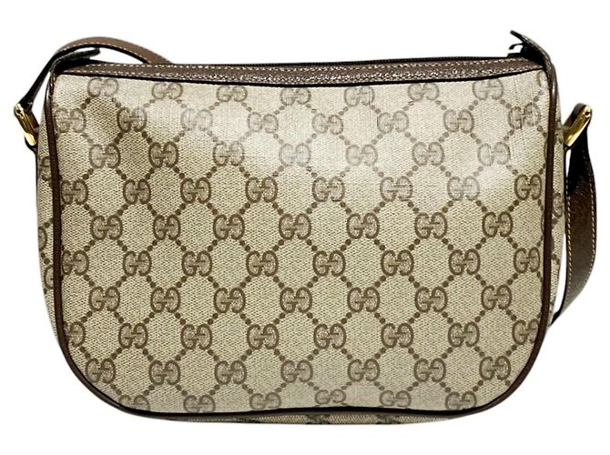 Borsa a tracolla Gucci in PVC beige - vista 2