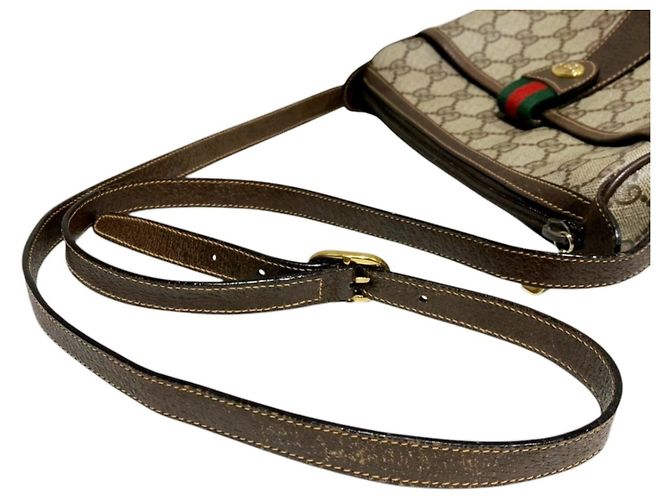 Borsa a tracolla Gucci in PVC beige - vista 5
