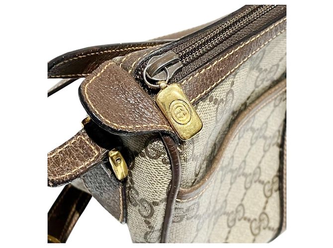 Borsa a tracolla Gucci in PVC beige - vista 6