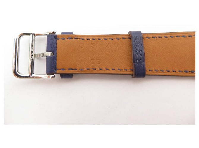 Hermès NUEVA CORREA HERMES DOUBLE TOUR PARA APPLE WATCH 40 MM CUERO SWIFT BANGLE Azul - vista 10