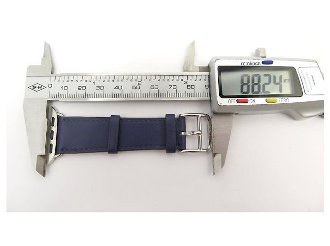 Hermès NUEVA CORREA HERMES DOUBLE TOUR PARA APPLE WATCH 40 MM CUERO SWIFT BANGLE Azul - vista 11