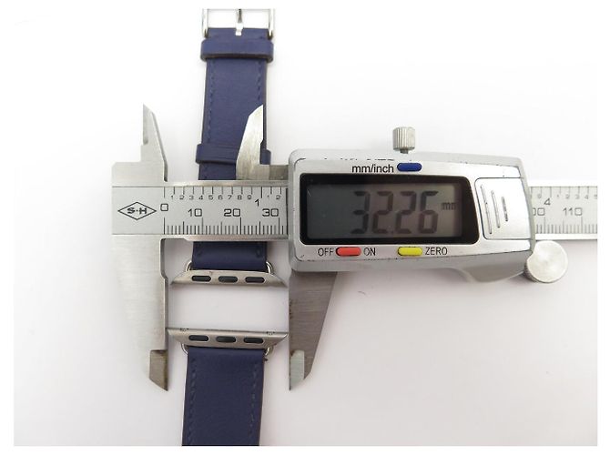 Hermès NUEVA CORREA HERMES DOUBLE TOUR PARA APPLE WATCH 40 MM CUERO SWIFT BANGLE Azul - vista 13