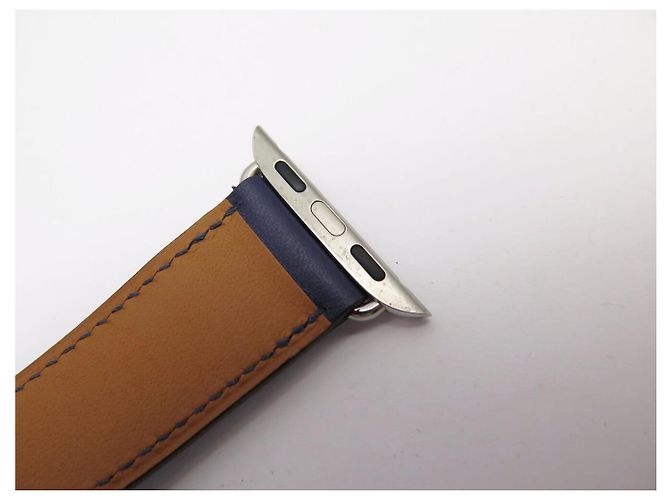 Hermès NUEVA CORREA HERMES DOUBLE TOUR PARA APPLE WATCH 40 MM CUERO SWIFT BANGLE Azul - vista 15
