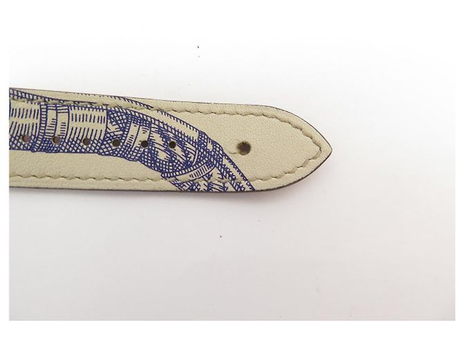 Hermès NUEVA CORREA HERMES DOUBLE TOUR PARA APPLE WATCH 40 MM CUERO SWIFT BANGLE Azul - vista 9