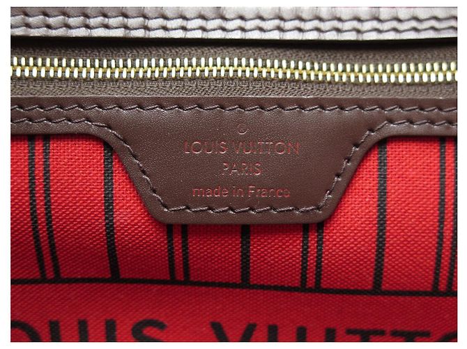 BORSA A MANO LOUIS VUITTON NEVERFULL TOILE DAMIER EBENE CABAS N40599 Marrone - vista 11