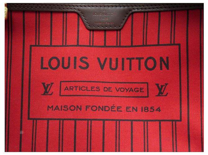 BORSA A MANO LOUIS VUITTON NEVERFULL TOILE DAMIER EBENE CABAS N40599 Marrone - vista 12