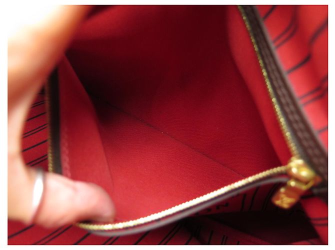 BORSA A MANO LOUIS VUITTON NEVERFULL TOILE DAMIER EBENE CABAS N40599 Marrone - vista 13