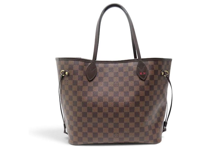 BORSA A MANO LOUIS VUITTON NEVERFULL TOILE DAMIER EBENE CABAS N40599 Marrone - vista 3