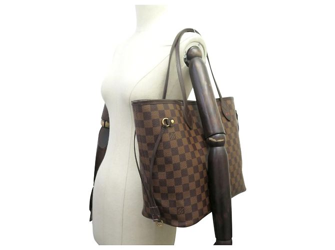 BORSA A MANO LOUIS VUITTON NEVERFULL TOILE DAMIER EBENE CABAS N40599 Marrone - vista 8