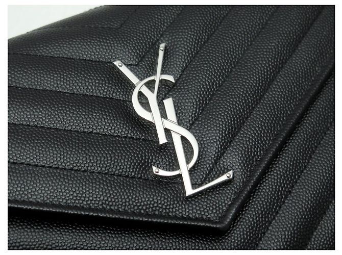 Autre Marque NEU SAINT LAURENT CASSANDRE 377828 WALLET ON CHAIN WOC BAG Schwarz - Ansicht 5