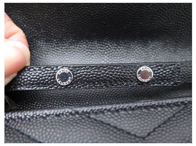 Autre Marque NEU SAINT LAURENT CASSANDRE 377828 WALLET ON CHAIN WOC BAG Schwarz - Ansicht 8
