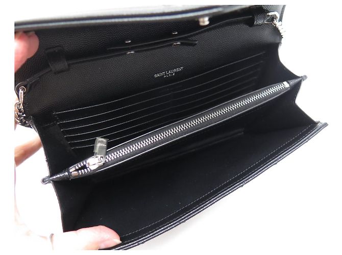 Autre Marque NEU SAINT LAURENT CASSANDRE 377828 WALLET ON CHAIN WOC BAG Schwarz - Ansicht 9