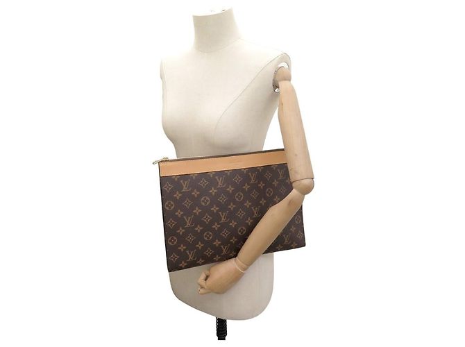 NUOVA LOUIS VUITTON POCHETTE JOUR TOILE MONOGRAM M82540 POUCH BAG Marrone - vista 10