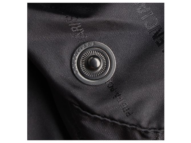 Balenciaga Logo All Over Down Jacket in Black Polyamide - view 10