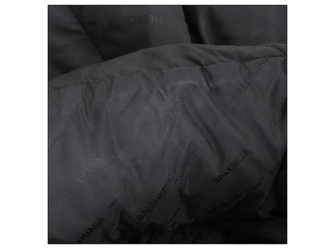 Balenciaga Logo All Over Down Jacket in Black Polyamide - view 13