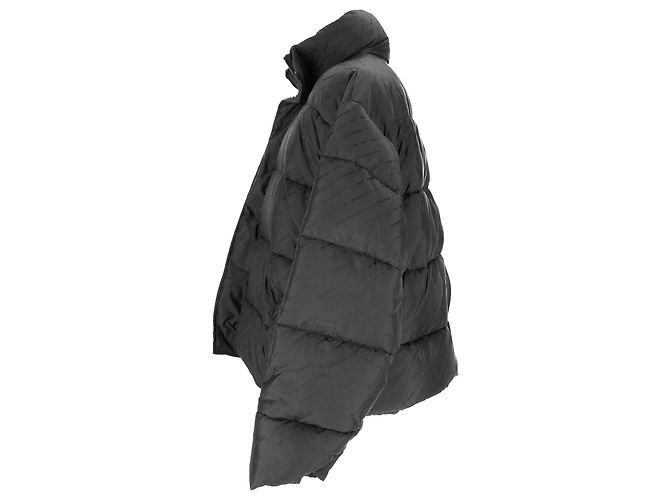 Balenciaga Logo All Over Down Jacket in Black Polyamide - view 2