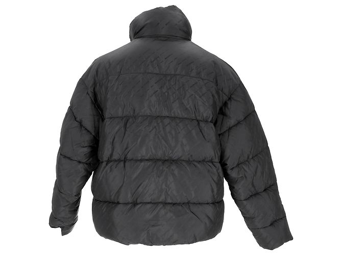 Balenciaga Logo All Over Down Jacket in Black Polyamide - view 3
