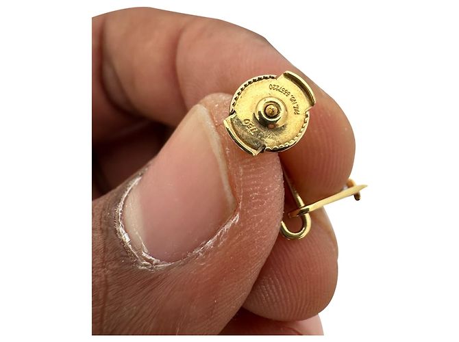 Orecchini Hermès 18K Kelly Chaine Drop in metallo dorato D'oro - vista 10