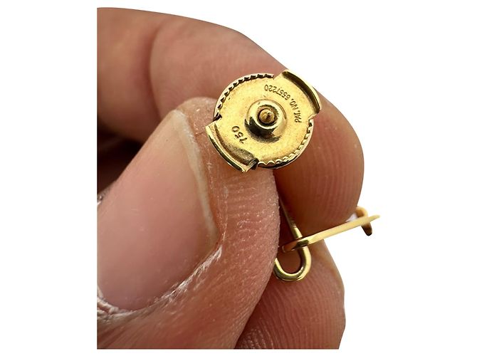 Orecchini Hermès 18K Kelly Chaine Drop in metallo dorato D'oro - vista 11