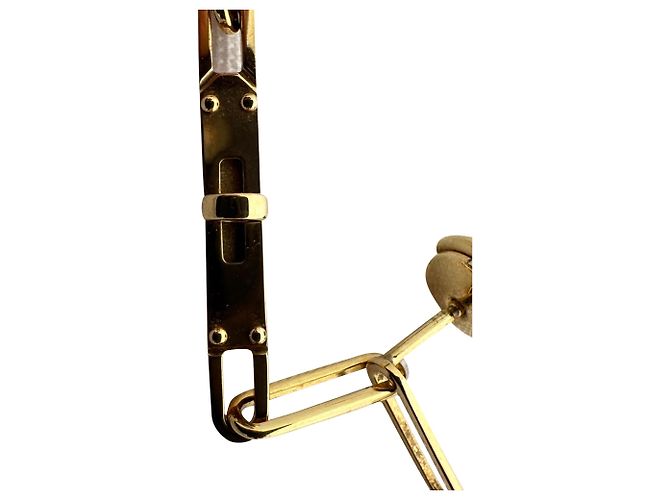 Orecchini Hermès 18K Kelly Chaine Drop in metallo dorato D'oro - vista 12