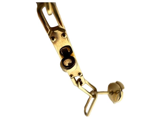 Orecchini Hermès 18K Kelly Chaine Drop in metallo dorato D'oro - vista 13
