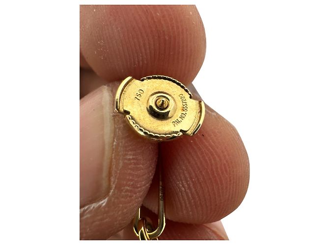 Orecchini Hermès 18K Kelly Chaine Drop in metallo dorato D'oro - vista 9