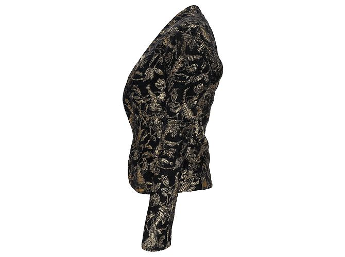 Valentino Garavani Blazer Valentino Miss V de jacquard en seda dorada - vista 2