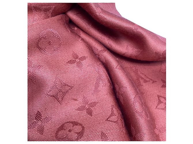 Écharpe à franges Monogram Louis Vuitton en soie orange Imprimé python - vue 6