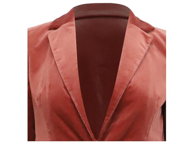 Autre Marque  Frame Single-Breasted Blazer in Rust Orange Cotton - view 2