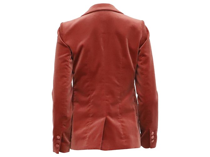 Autre Marque  Frame Single-Breasted Blazer in Rust Orange Cotton - view 4
