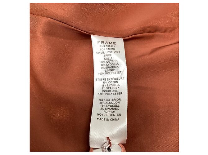 Autre Marque  Frame Single-Breasted Blazer in Rust Orange Cotton - view 6