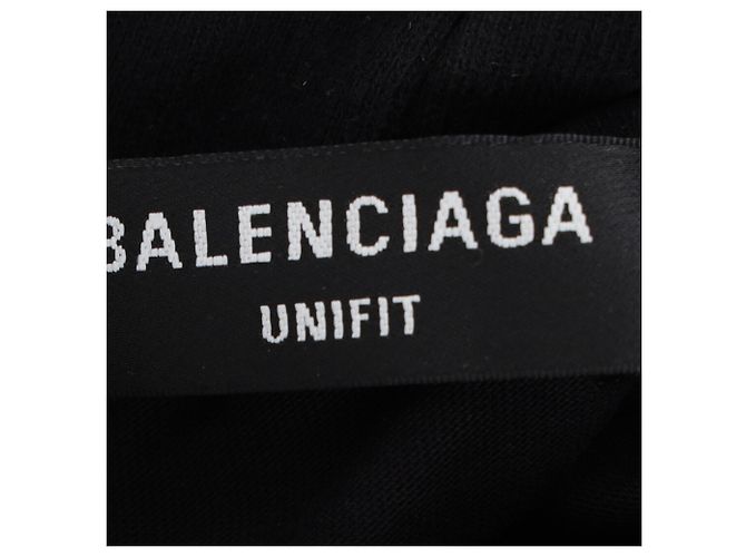 Balenciaga Logo Destroyed Hoodie aus schwarzer Baumwolle - Ansicht 8