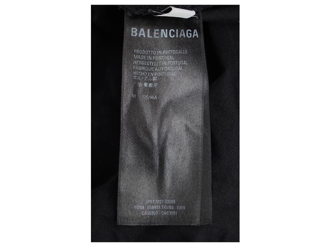 Balenciaga Logo Destroyed Hoodie aus schwarzer Baumwolle - Ansicht 9