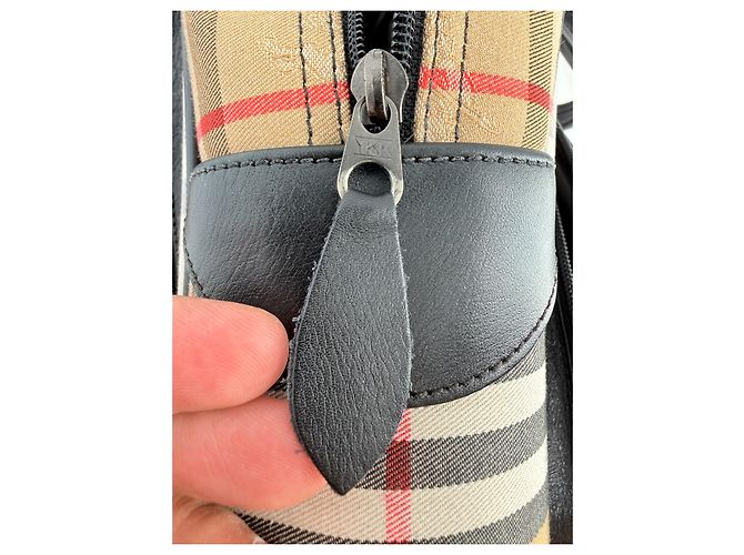 Borsa da tennis Burberry Nova Check in tela beige - vista 12