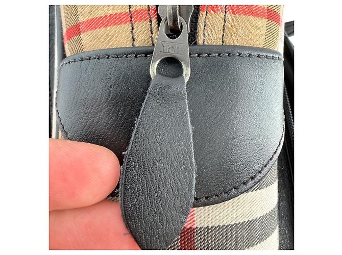 Borsa da tennis Burberry Nova Check in tela beige - vista 13