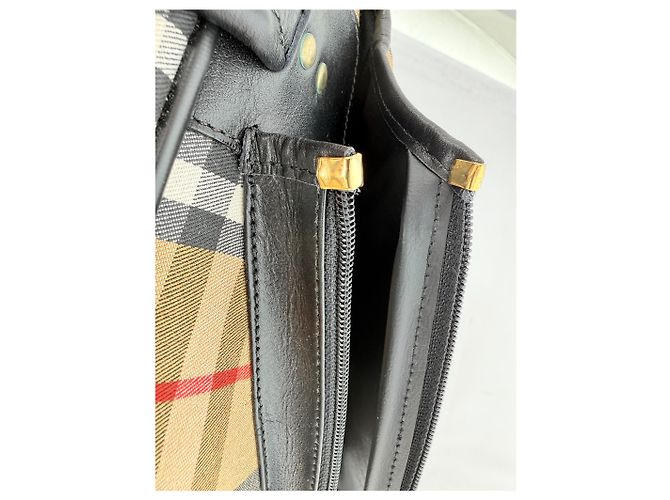Borsa da tennis Burberry Nova Check in tela beige - vista 14