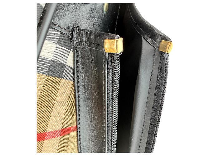 Borsa da tennis Burberry Nova Check in tela beige - vista 15