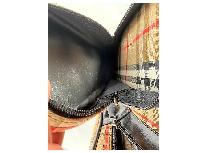 Borsa da tennis Burberry Nova Check in tela beige - vista 18