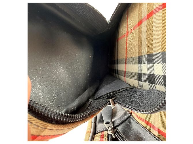 Borsa da tennis Burberry Nova Check in tela beige - vista 19