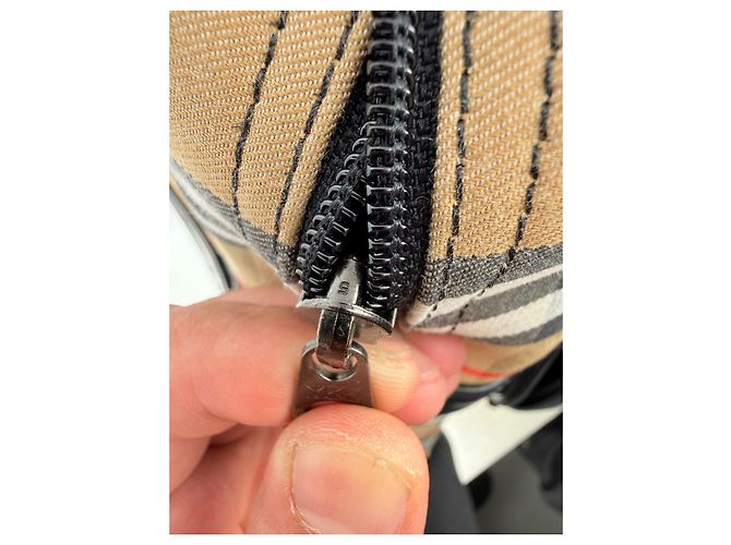 Borsa da tennis Burberry Nova Check in tela beige - vista 2
