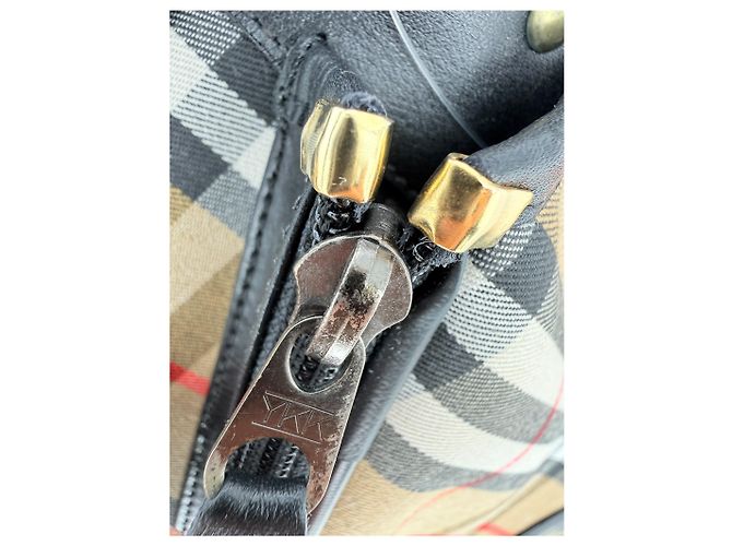 Borsa da tennis Burberry Nova Check in tela beige - vista 28