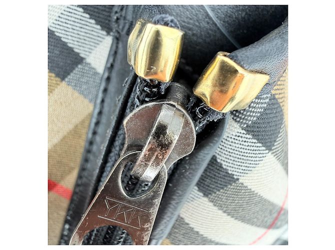 Borsa da tennis Burberry Nova Check in tela beige - vista 29
