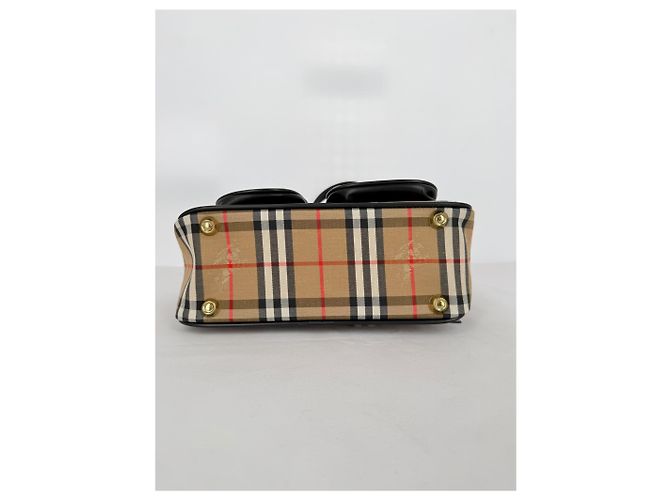 Borsa da tennis Burberry Nova Check in tela beige - vista 30