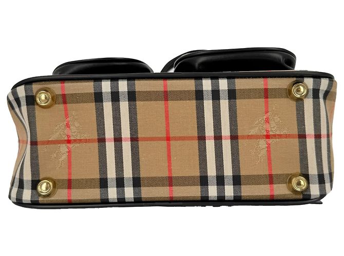 Borsa da tennis Burberry Nova Check in tela beige - vista 31