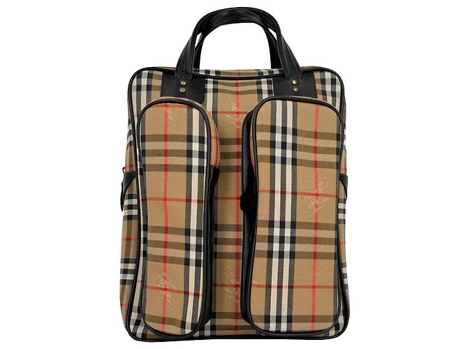 Borsa da tennis Burberry Nova Check in tela beige - vista 33