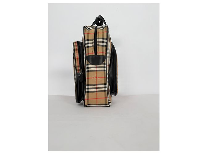 Borsa da tennis Burberry Nova Check in tela beige - vista 34