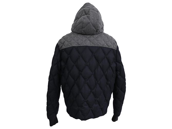 Giacca in piumino con cappuccio Moncler Labastide in poliammide blu navy - vista 3
