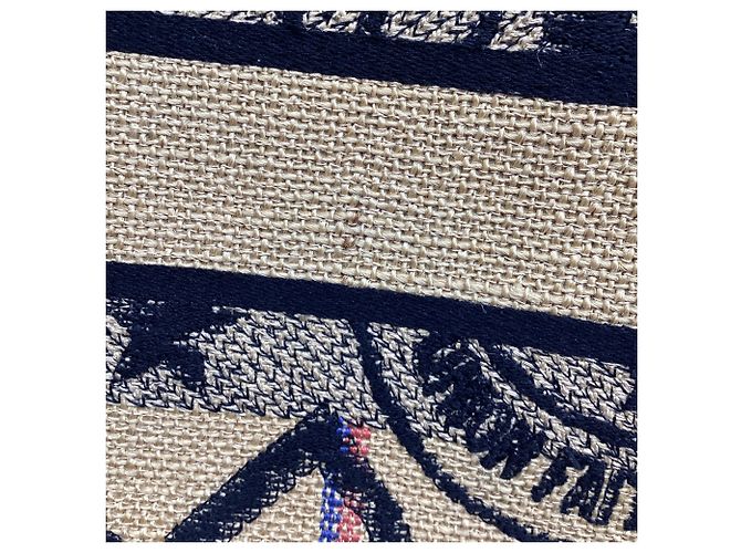 Christian Dior Dior Book Tote Tasche Medium aus beigem Jutencanvas - Ansicht 11